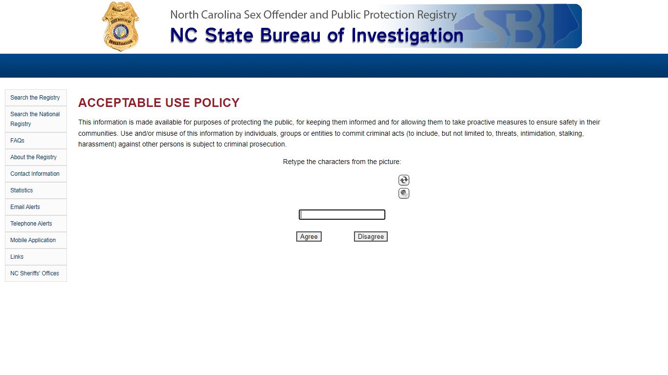 North Carolina Offender Registry